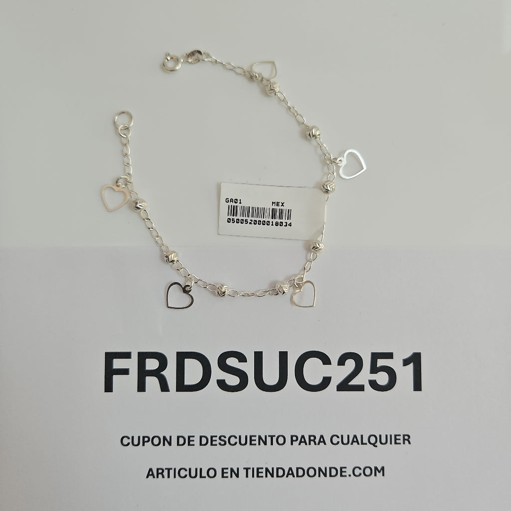 PULSERA TEJIDO ESPECIAL PLATA .925 18 CM 2.6 GR (NUEVO)