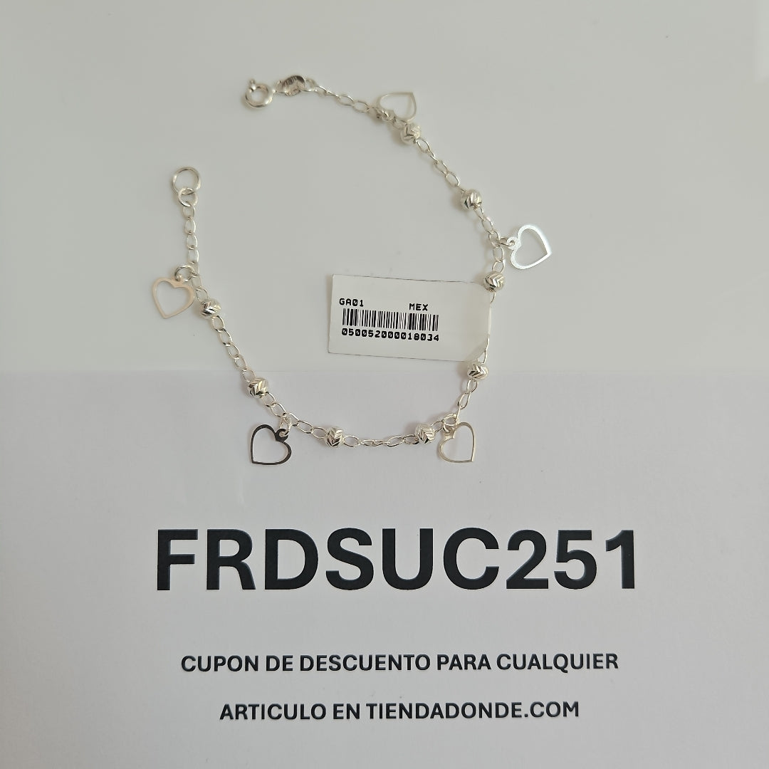 PULSERA TEJIDO ESPECIAL PLATA .925 18 CM 2.6 GR (NUEVO)