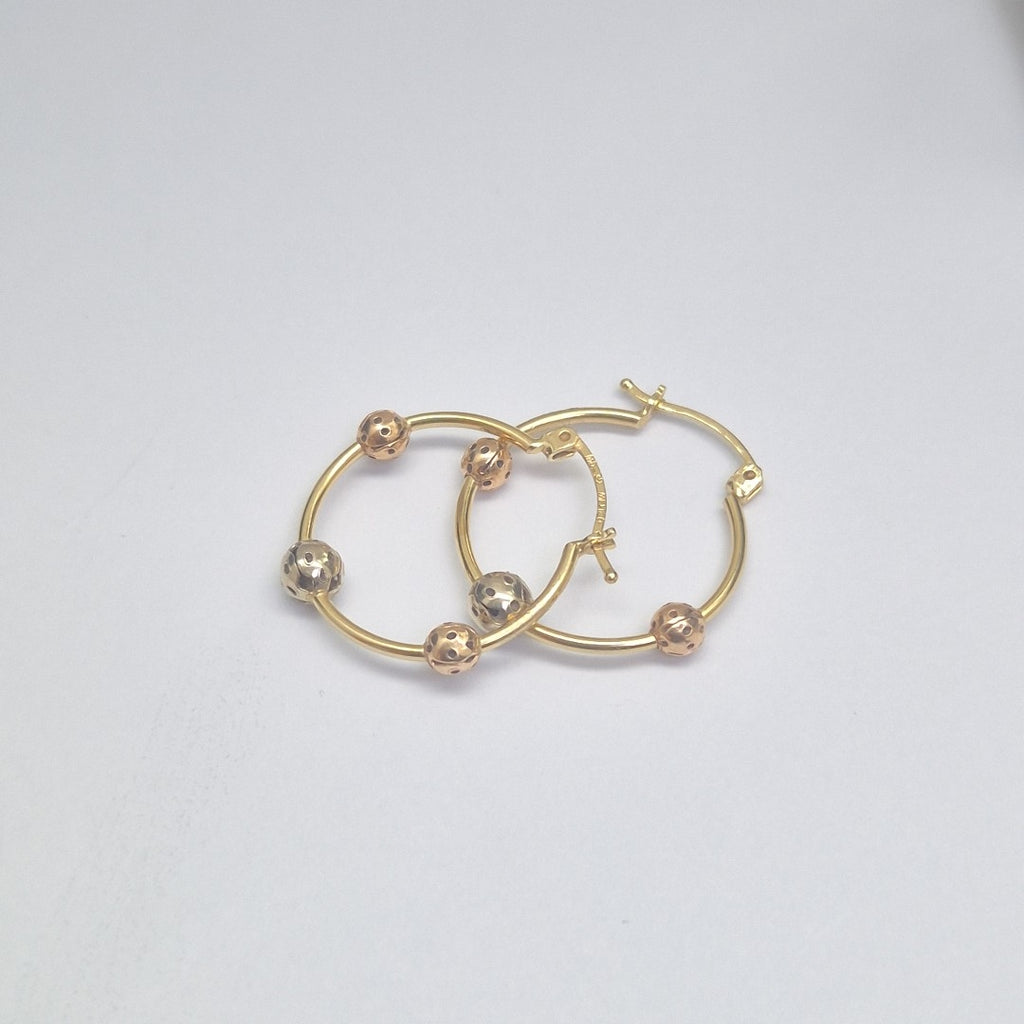ARRACADAS PAR ORO, ORO COMBINADO 14 K 2.2 GRMS (SEMINUEVO)
