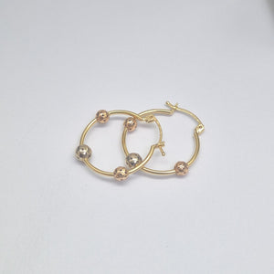 ARRACADAS PAR ORO, ORO COMBINADO 14 K 2.2 GRMS (SEMINUEVO)