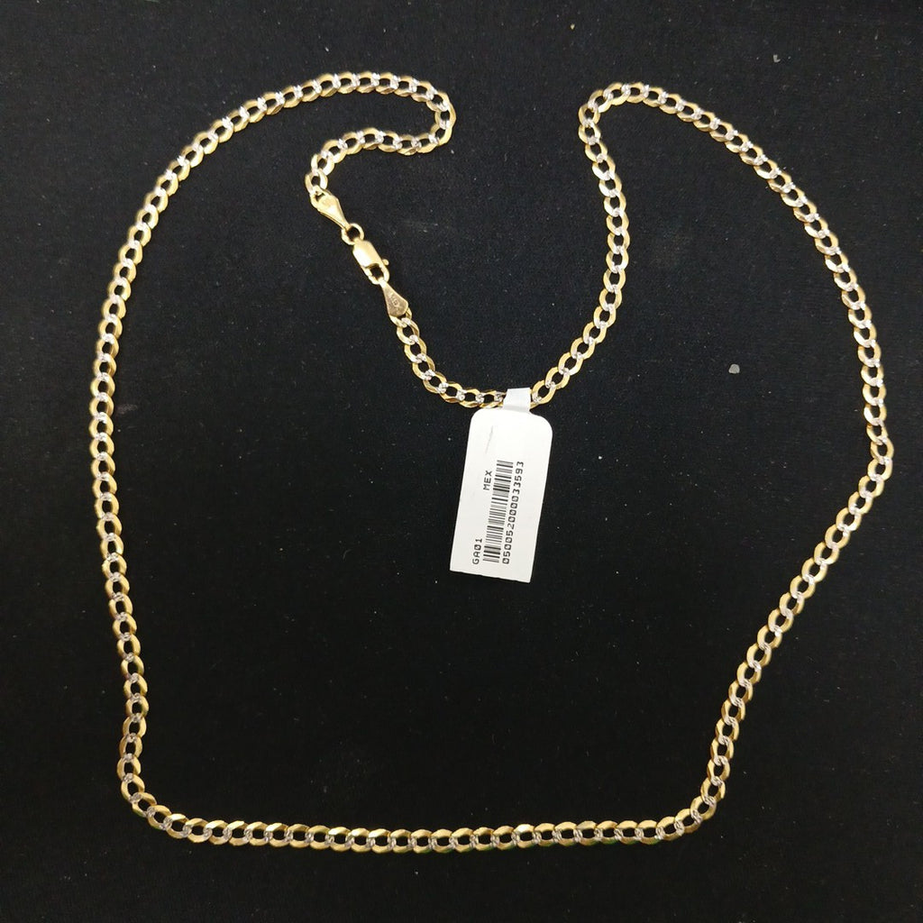 CADENAS BARBADA DIAMANTADA ORO 14K 60 CM 9.5 GR (NUEVO)