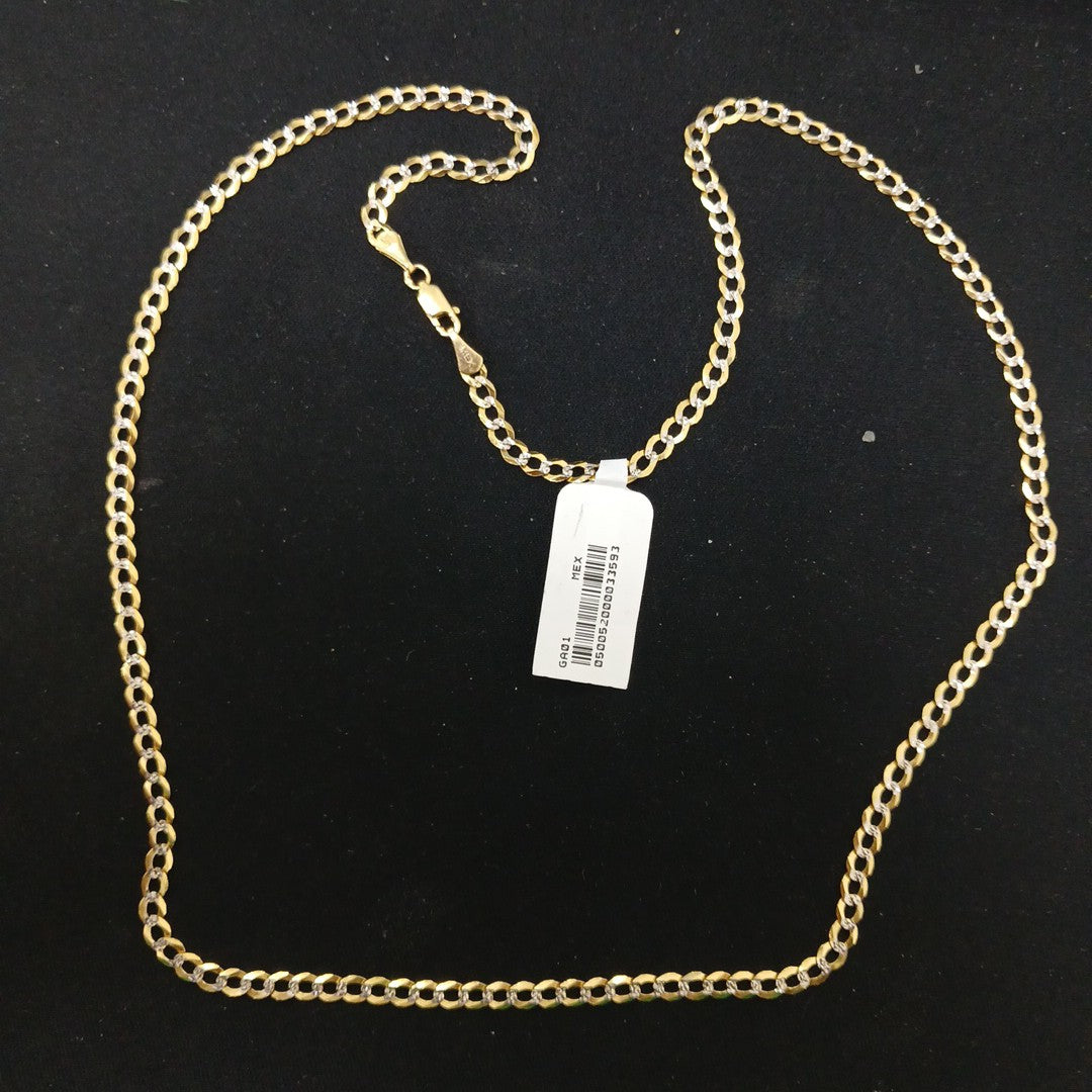 CADENAS BARBADA DIAMANTADA ORO 14K 60 CM 9.5 GR (NUEVO)