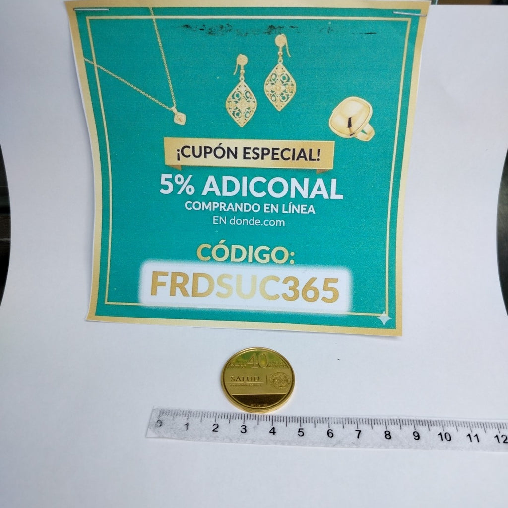 MEDALLA CONMEMORATIVA ORO 21 K 15.7 GRMS (SEMINUEVO)