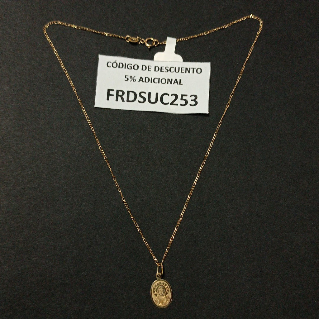 CADENA, MEDALLA RELIGIOSA ORO 10 K 1.5 GRMS (SEMINUEVO)