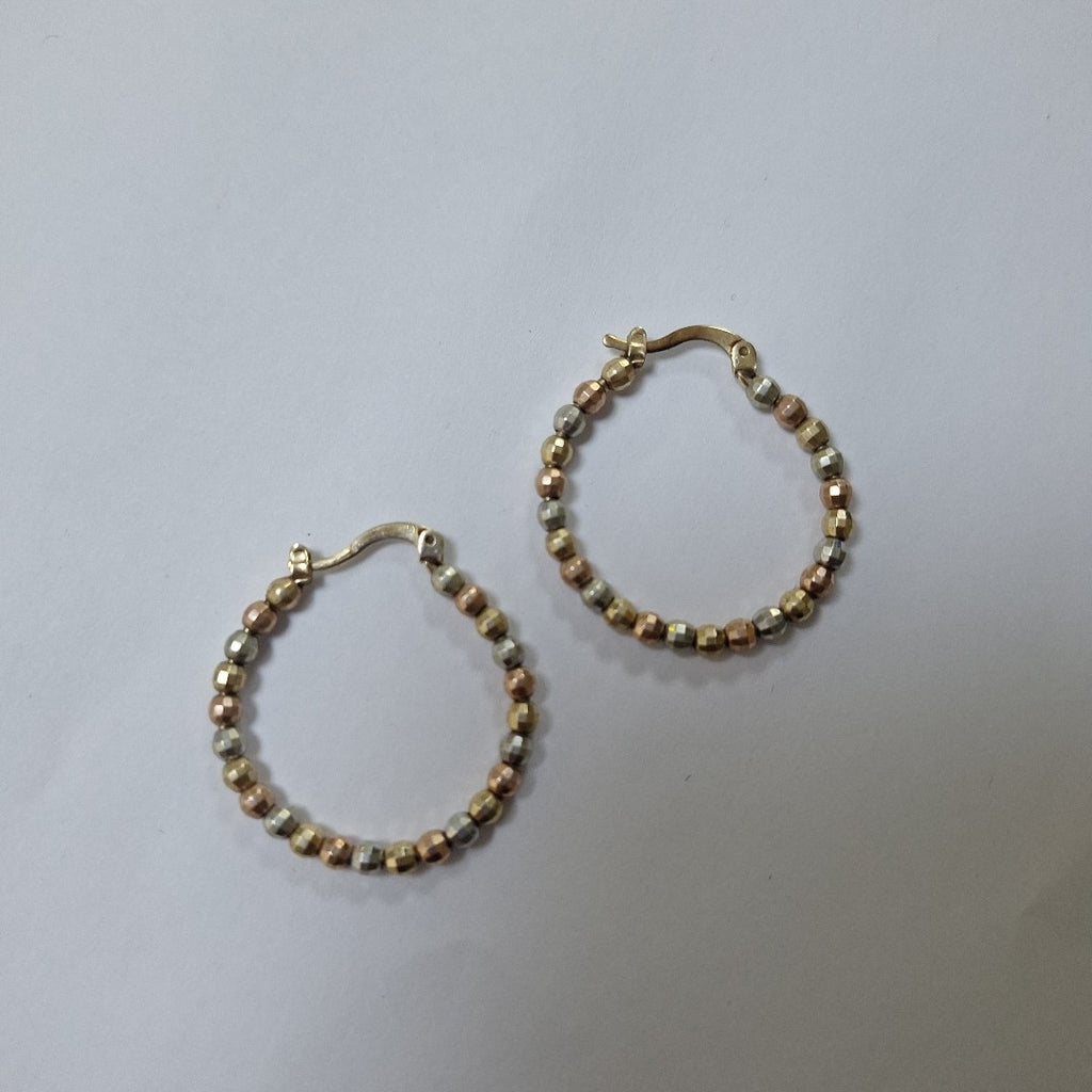ARRACADAS PAR ORO, ORO COMBINADO 10 K 3.7 GRMS (SEMINUEVO)
