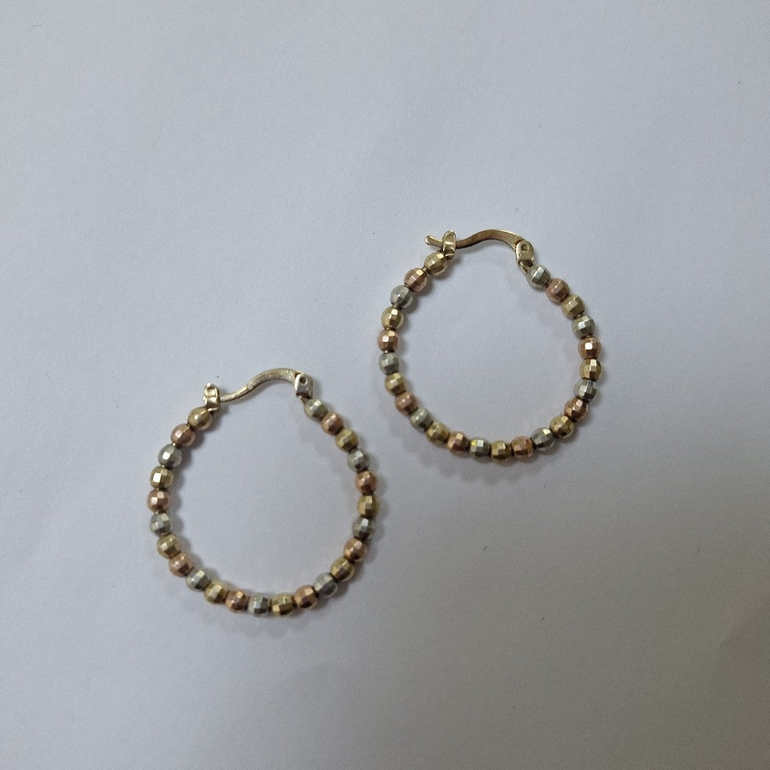 ARRACADAS PAR ORO, ORO COMBINADO 10 K 3.7 GRMS (SEMINUEVO)