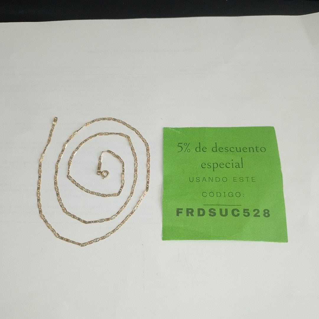 CADENA ORO, ORO COMBINADO 14 K 3.3 GRMS (SEMINUEVO)