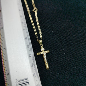 CADENA, CRUCIFIJO ORO COMBINADO 10 K 3.5 GRMS (SEMINUEVO)
