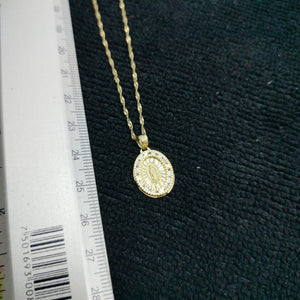 CADENA, MEDALLA RELIGIOSA ORO 10 K 2 GRMS (SEMINUEVO)
