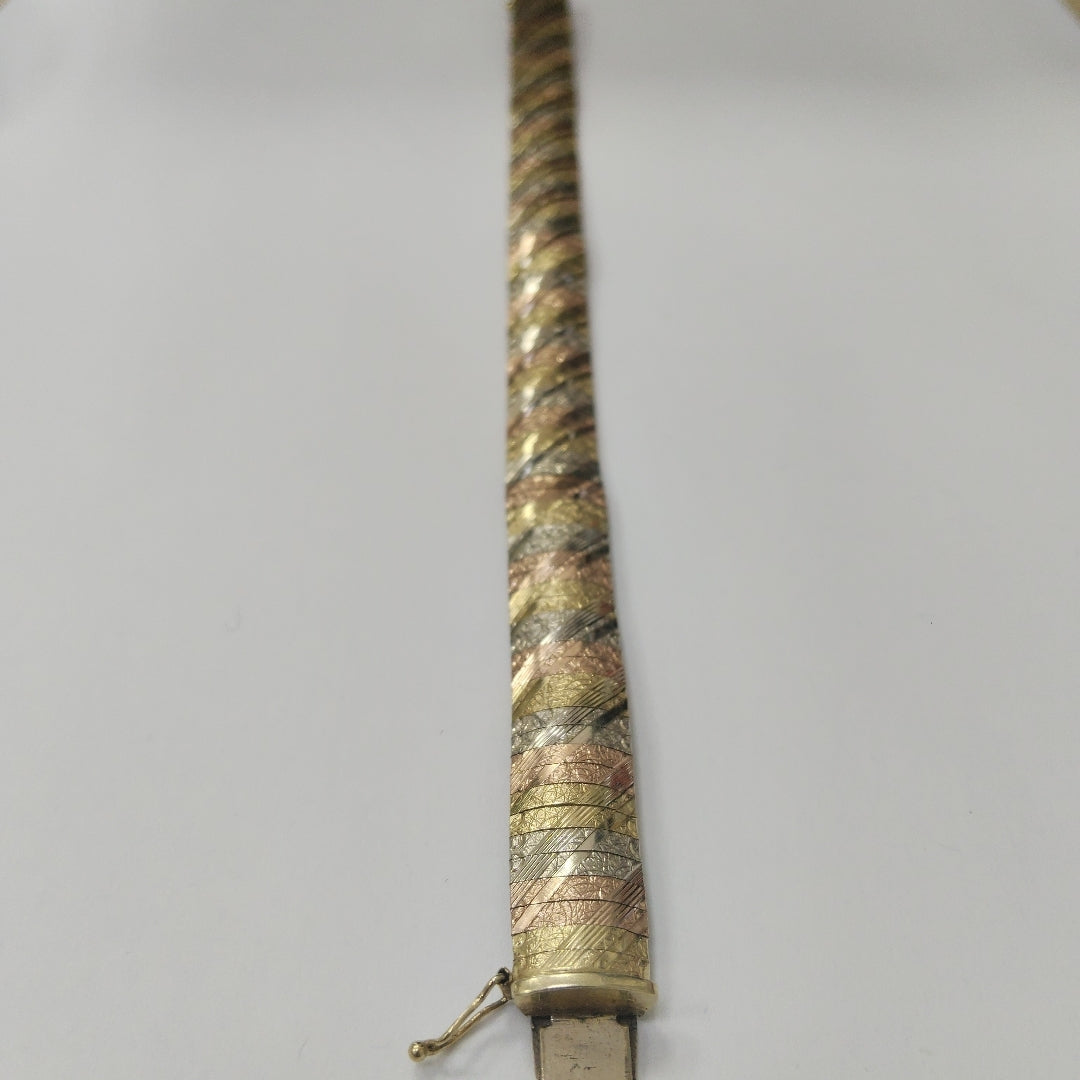 PULSERA ORO COMBINADO 14 K 21.8 GRMS (SEMINUEVO)