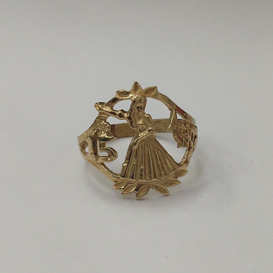 ANILLO CONMEMORATIVO ORO 10 K 2.4 GRMS (SEMINUEVO)