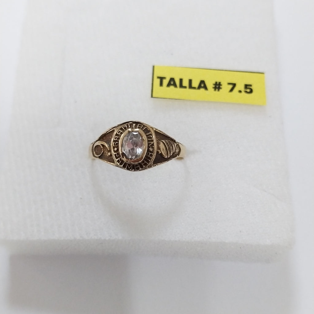ANILLO DE GRADUACIÓN ORO 10 K 2 GRMS (SEMINUEVO)