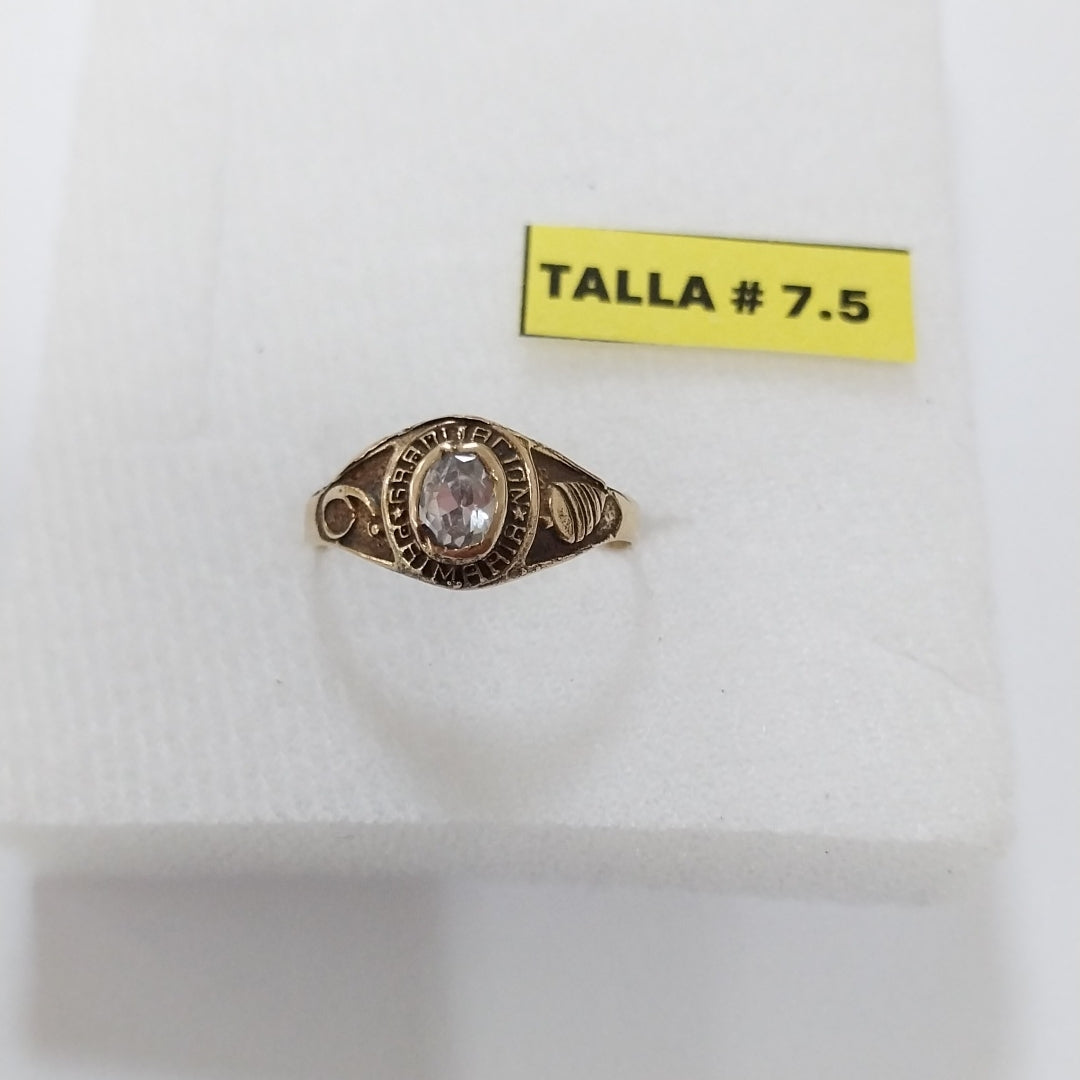 ANILLO DE GRADUACIÓN ORO 10 K 2 GRMS (SEMINUEVO)