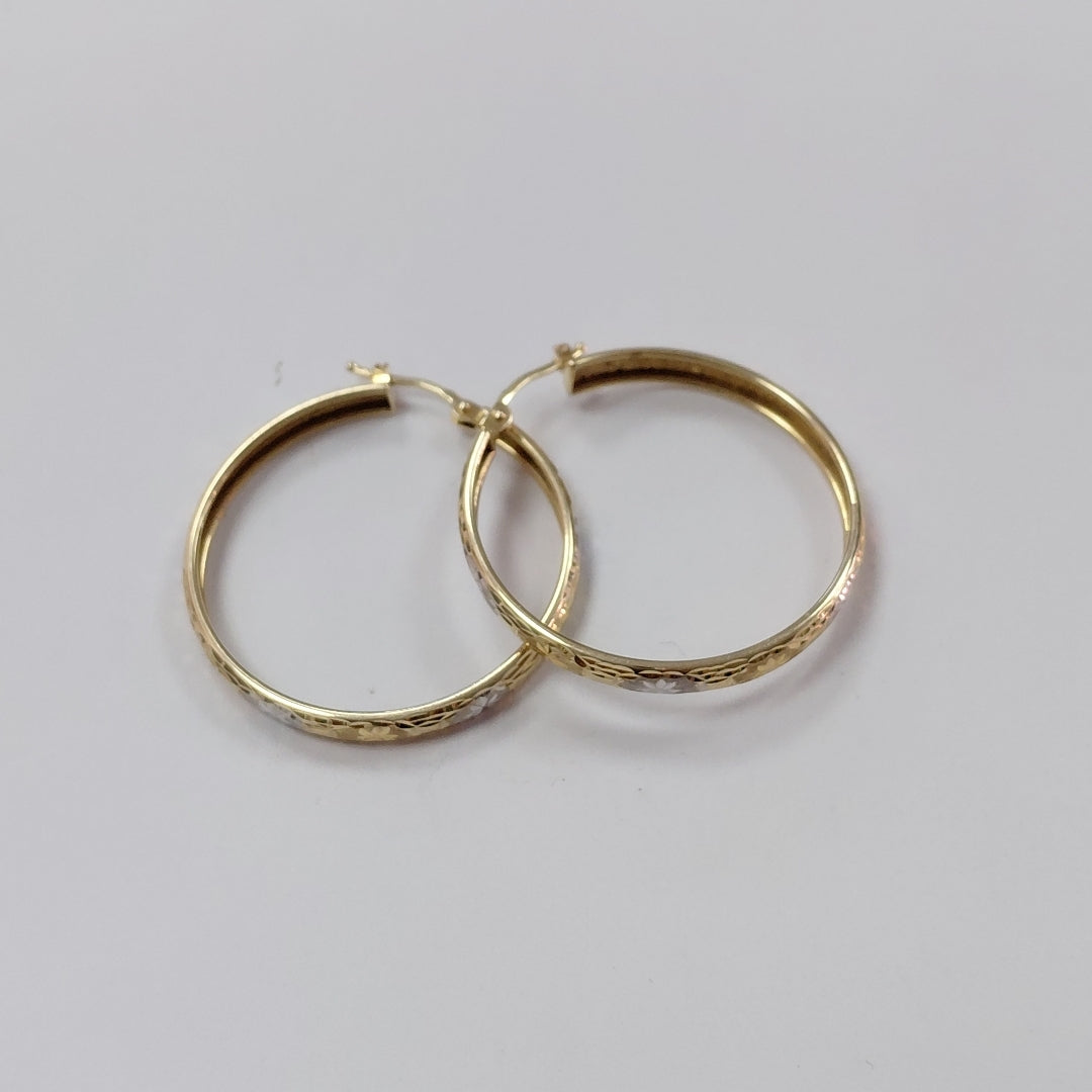 ARRACADAS PAR ORO, ORO COMBINADO 14 K 3.4 GRMS (SEMINUEVO)