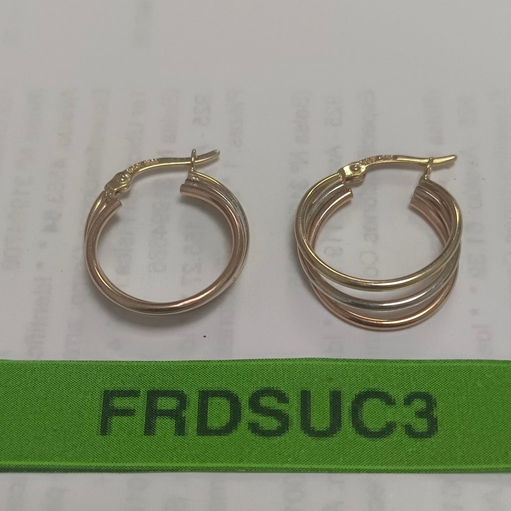 ARRACADAS PAR ORO, ORO COMBINADO 14 K 2.3 GRMS (SEMINUEVO)