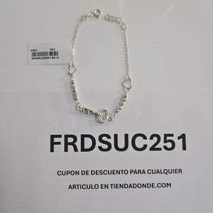 PULSERA TEJIDO LLAVE PLATA .925 18 CM 2.4 GR (NUEVO)