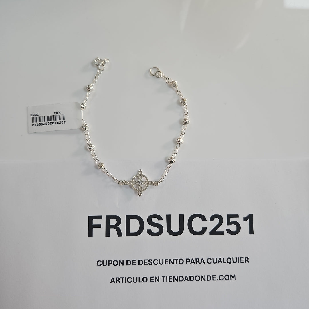 PULSERA TEJIDO ESPECIAL PLATA .925 18 CM 2.9 GR (NUEVO)