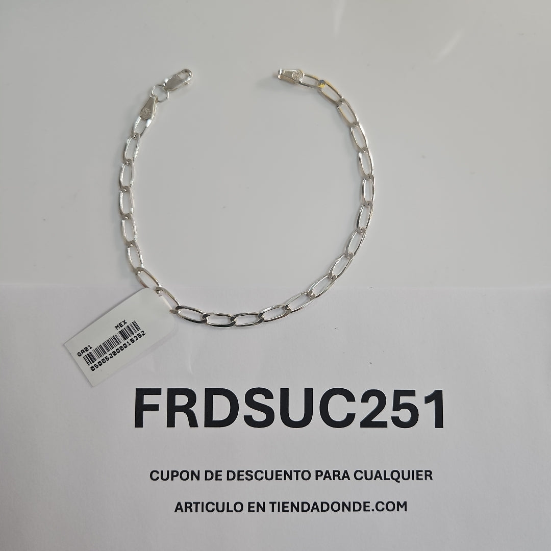 PULSERA TEJIDO ESLABONES PLATA .925 21 CM 4.1 GR (NUEVO)