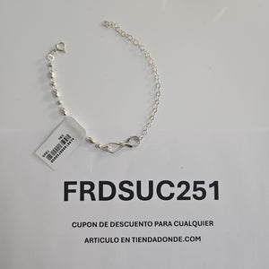 PULSERA TEJIDO INFINITO PLATA .925 18 CM 2.3 GR (NUEVO)