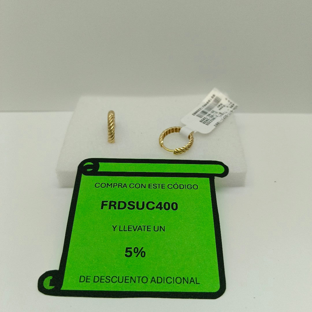 ARRACADAS PAR ORO 14 K 2 GRMS (SEMINUEVO)