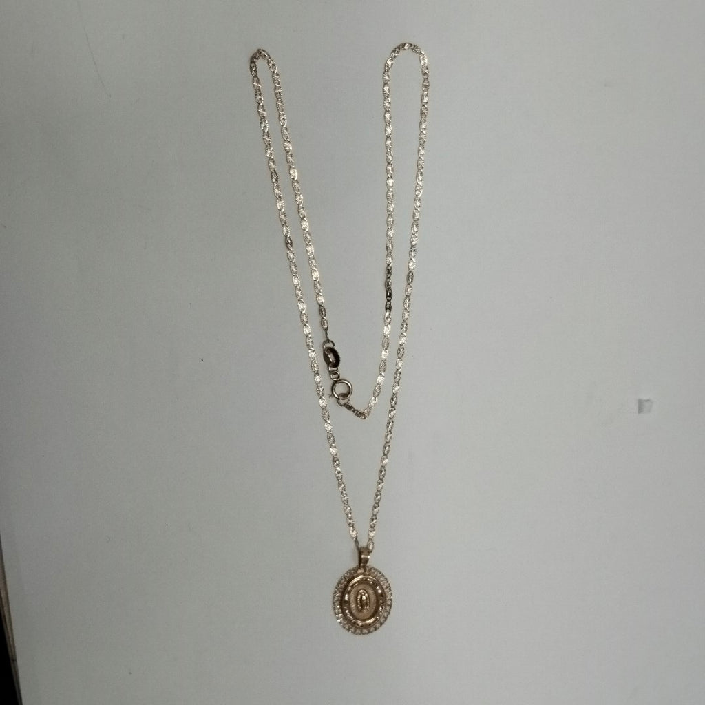 CADENA, MEDALLA RELIGIOSA ORO 10 K 2.4 GRMS (SEMINUEVO)
