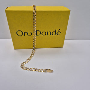 PULSERAS BARBADA DIAMANTADA ORO 14K 21 CM 3.6 GR (NUEVO)