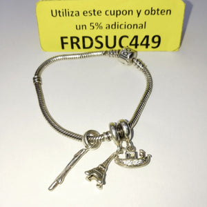 DIJE, PULSERA PLATA 20.8 GRMS (SEMINUEVO)
