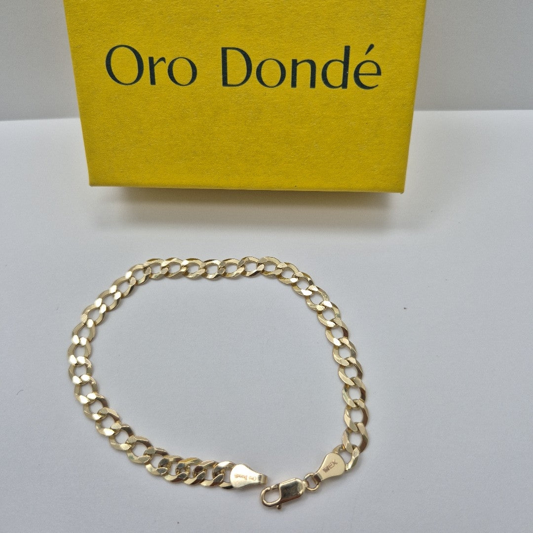 PULSERAS TEJIDO BARBADA ORO 14K 21 CM 7.7 GR (NUEVO)