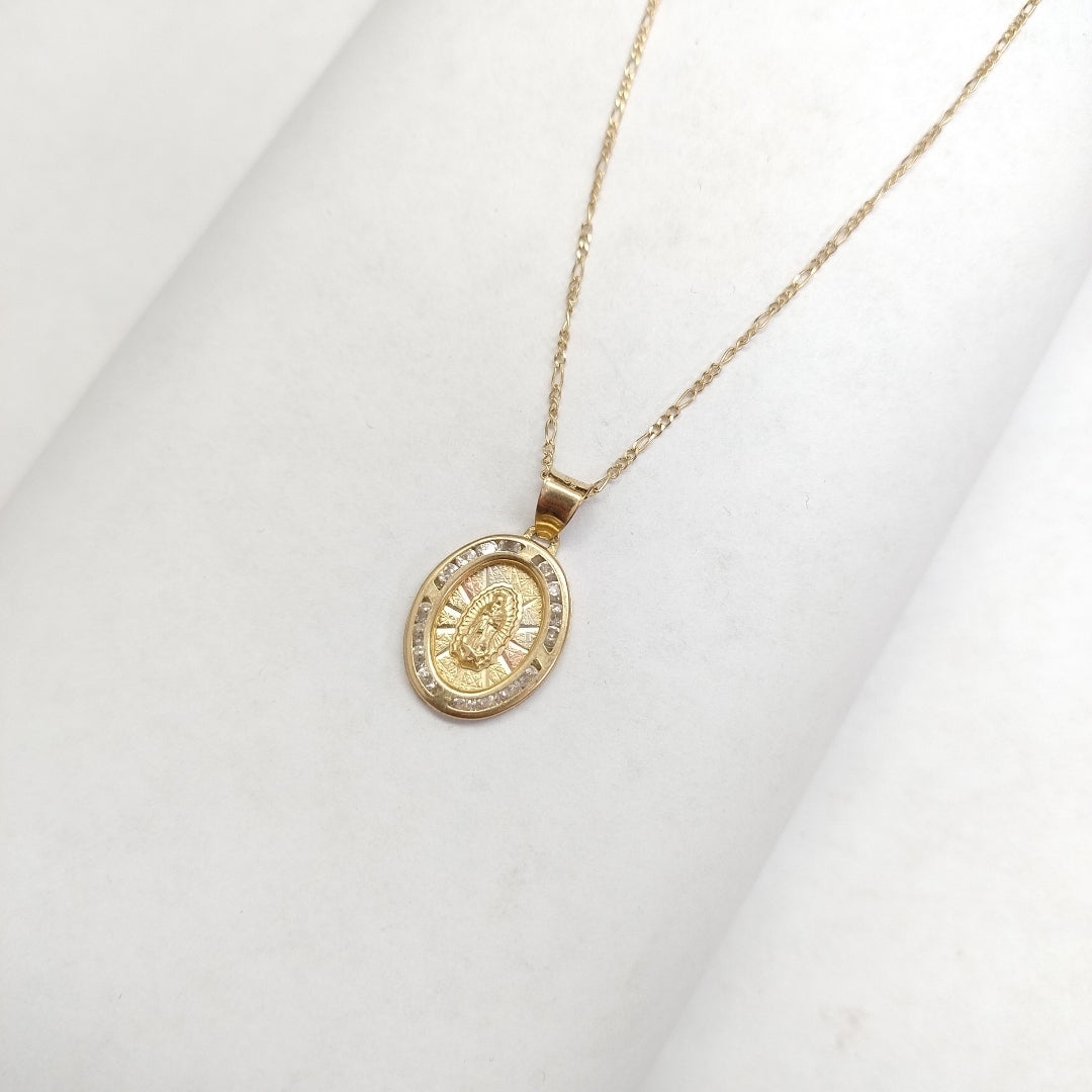 CADENA, MEDALLA RELIGIOSA ORO 10 K 2.3 GRMS (SEMINUEVO)
