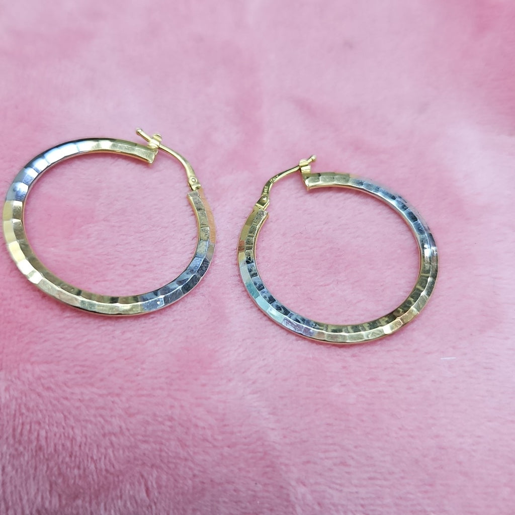 ARRACADAS PAR ORO COMBINADO 14 K 2,50 GRMS (SEMINUEVO)