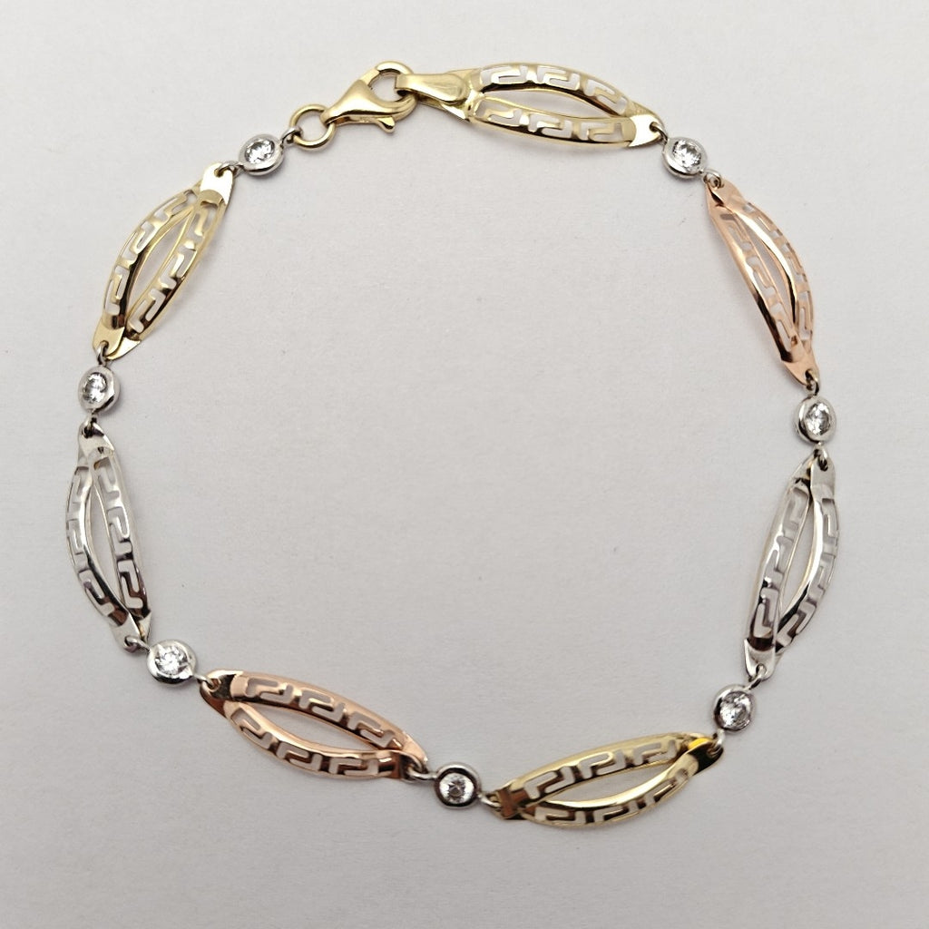 PULSERA ORO COMBINADO 14 K 3,10 GRMS (SEMINUEVO)