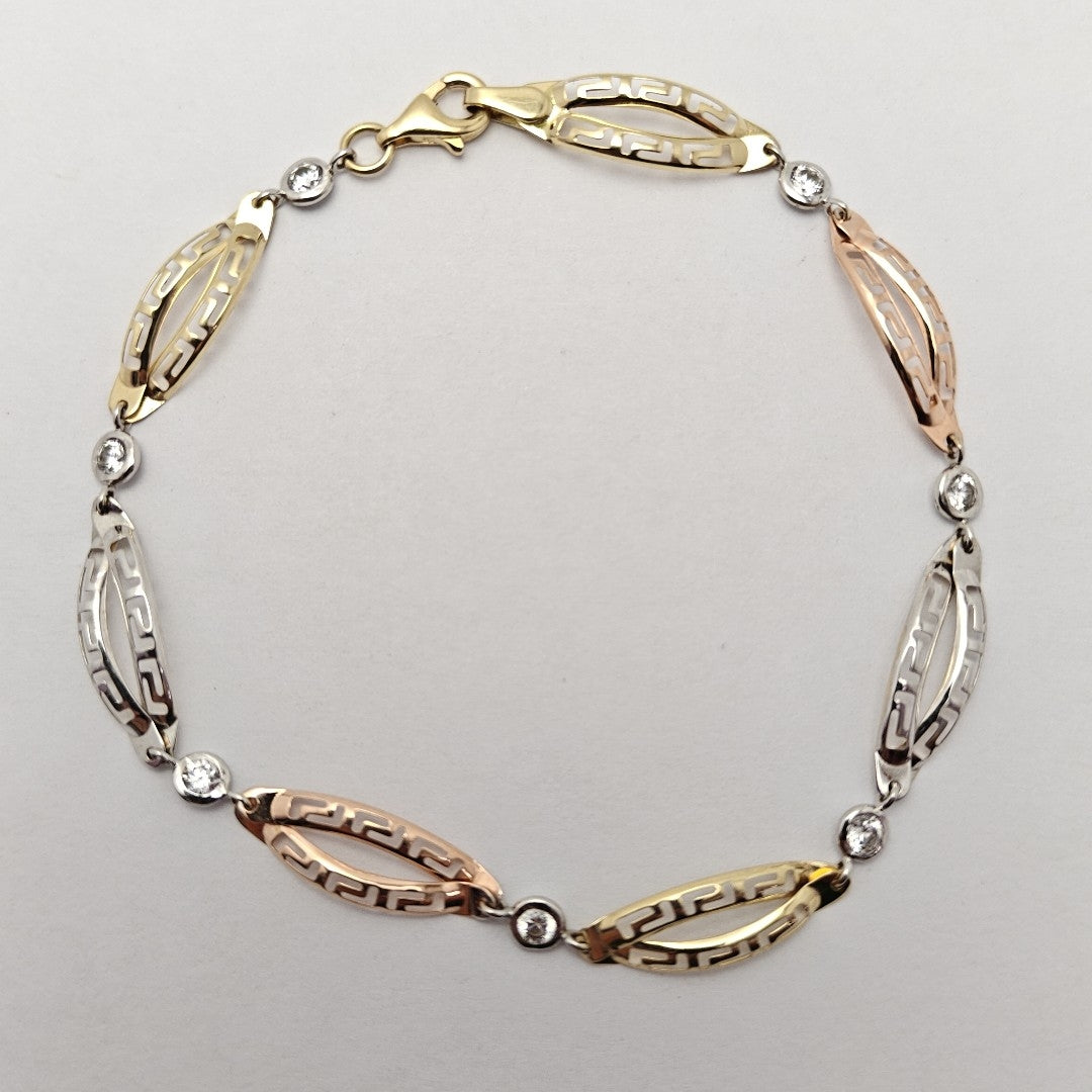 PULSERA ORO COMBINADO 14 K 3,10 GRMS (SEMINUEVO)