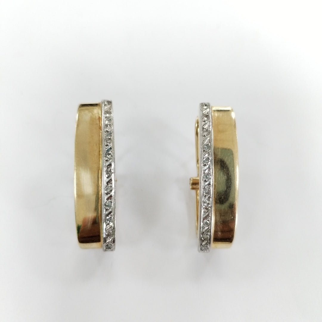 ARETES PAR ORO,ORO COMBINADO 14 K 12,10 GRMS (SEMINUEVO)