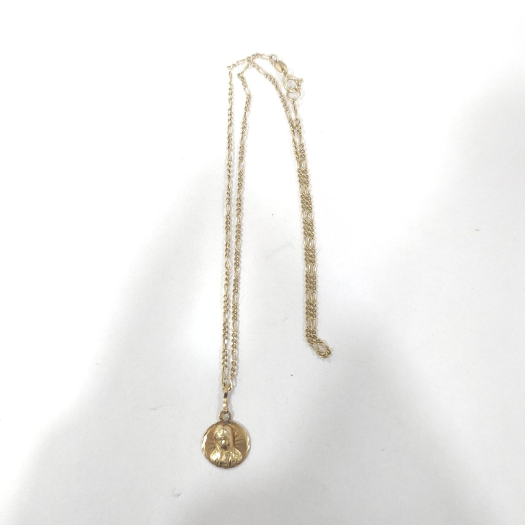 CADENA, MEDALLA RELIGIOSA ORO 14 K 2.8 GRMS (SEMINUEVO)