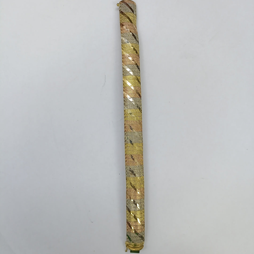 PULSERA ORO, ORO COMBINADO 10 K 25.3 GRMS (SEMINUEVO)