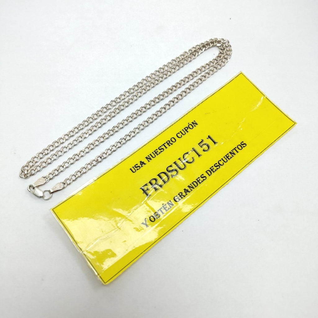 CADENA TEJIDO BARBADO PLATA .925 60 CM 14 GR (NUEVO)