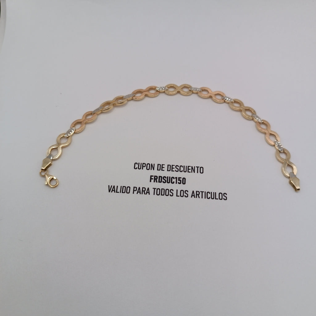 PULSERA ORO COMBINADO 14 K 7 GRMS (SEMINUEVO)