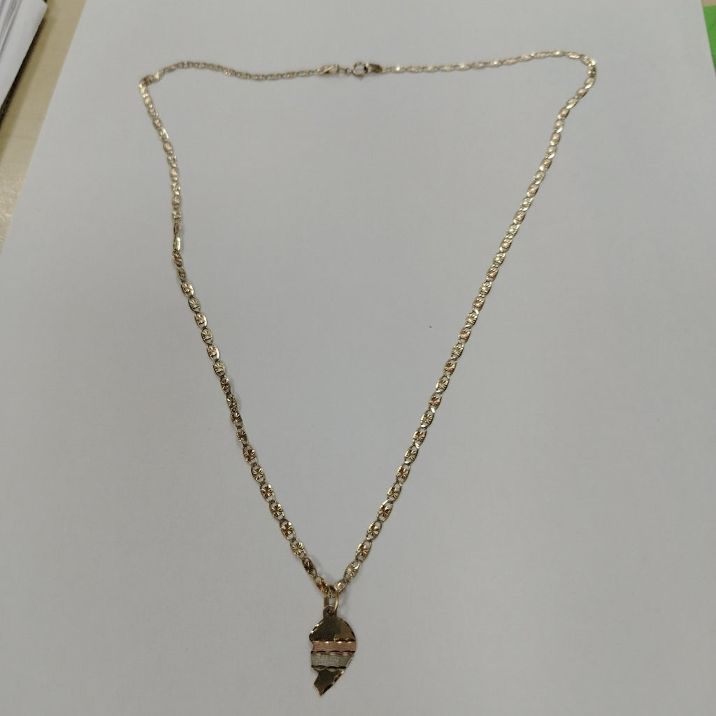 CADENA, DIJE ORO, ORO COMBINADO 10 K 4.8 GRMS (SEMINUEVO)