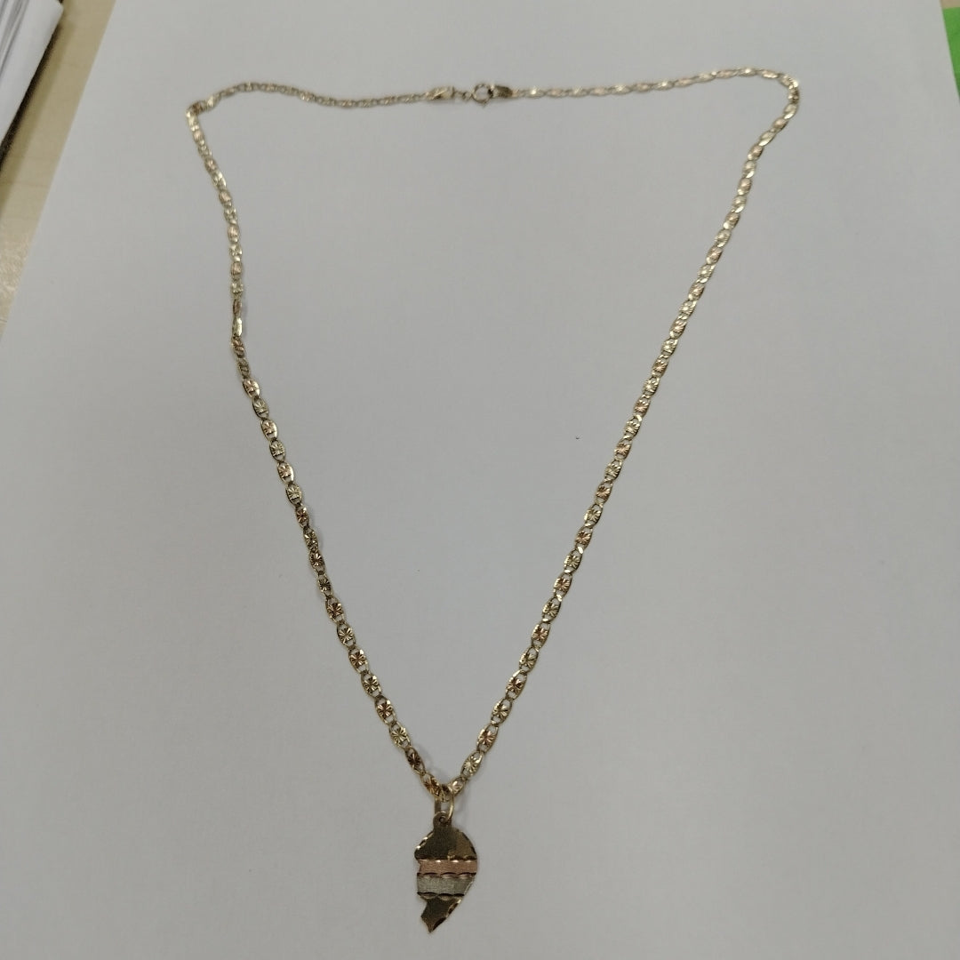 CADENA, DIJE ORO, ORO COMBINADO 10 K 4.8 GRMS (SEMINUEVO)