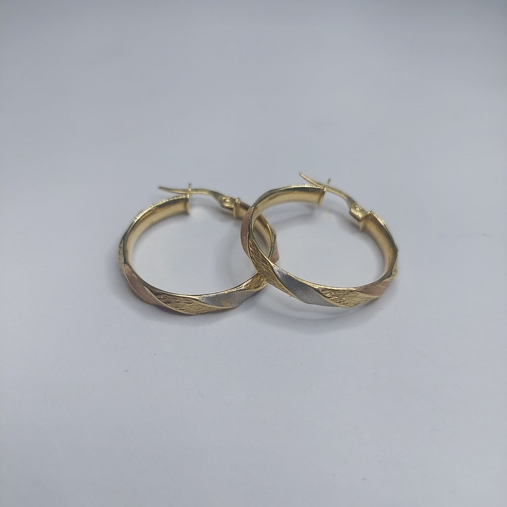 ARRACADAS PAR ORO, ORO COMBINADO 14 K 2 GRMS (SEMINUEVO)
