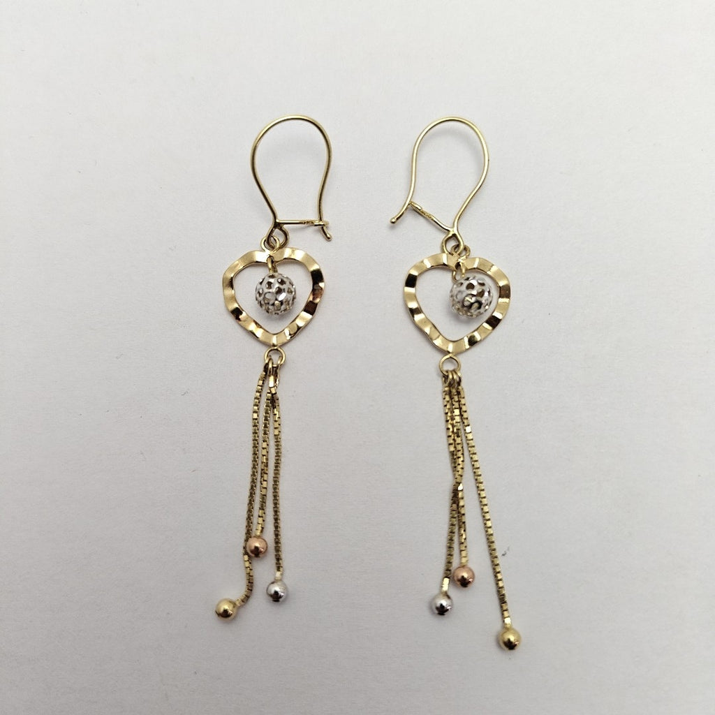 ARETES PAR ORO COMBINADO 14 K 2,50 GRMS (SEMINUEVO)