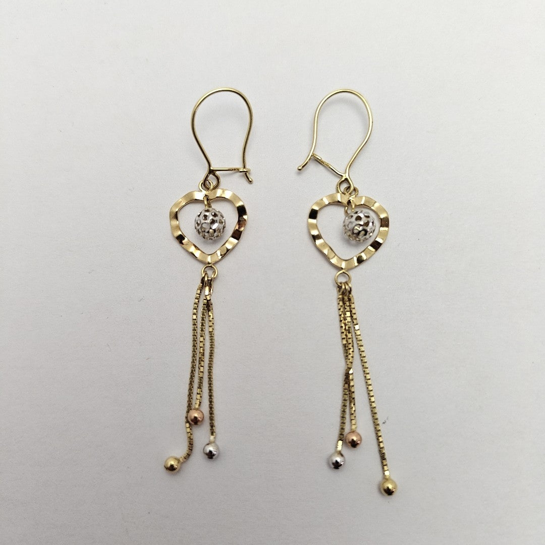 ARETES PAR ORO COMBINADO 14 K 2,50 GRMS (SEMINUEVO)