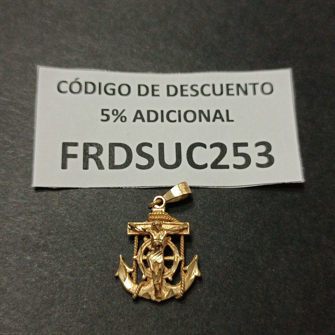 CRISTO EN ANCLA ORO 14 K 2,60 GRMS (SEMINUEVO)