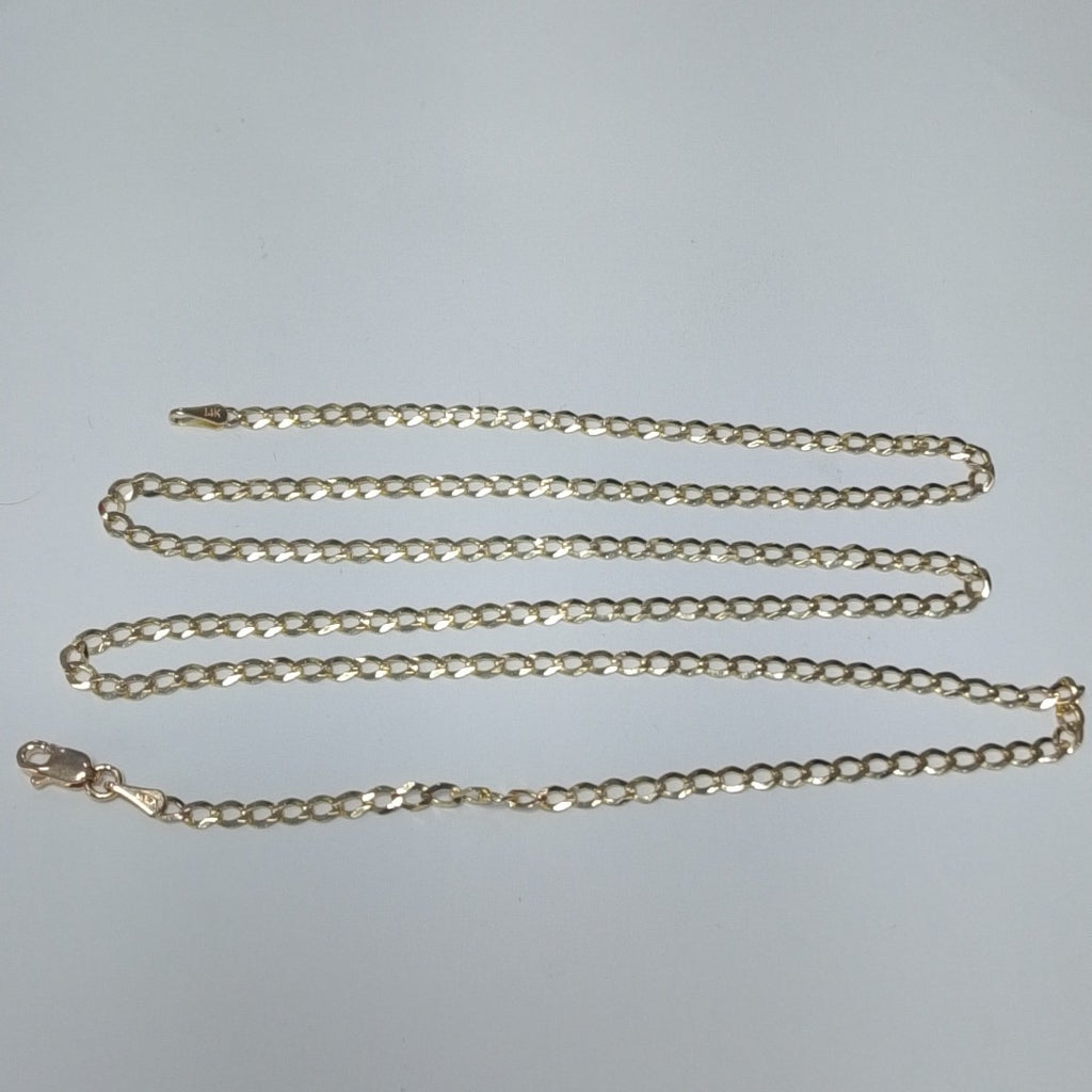 CADENAS TEJIDO BARBADA ORO 14K 60 CM 5.4 GR (NUEVO)