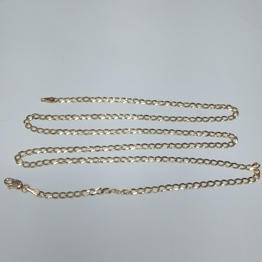 CADENAS TEJIDO BARBADA ORO 14K 60 CM 5.4 GR (NUEVO)