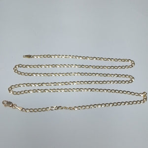 CADENAS TEJIDO BARBADA ORO 14K 60 CM 5.4 GR (NUEVO)