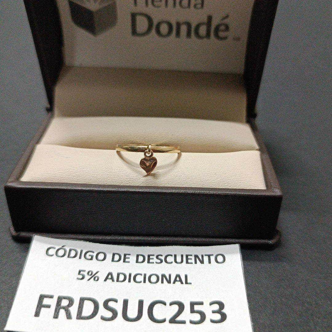 K1 1,10 GRMS 10 K ESPECIFICACIONES COMPLEMENTARIAS ANILLITO DE CON CORAZON (SEMINUEVO)
