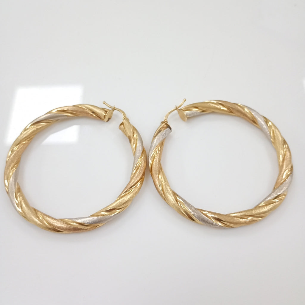 ARRACADAS PAR ORO COMBINADO 14 K 10,60 GRMS (SEMINUEVO)