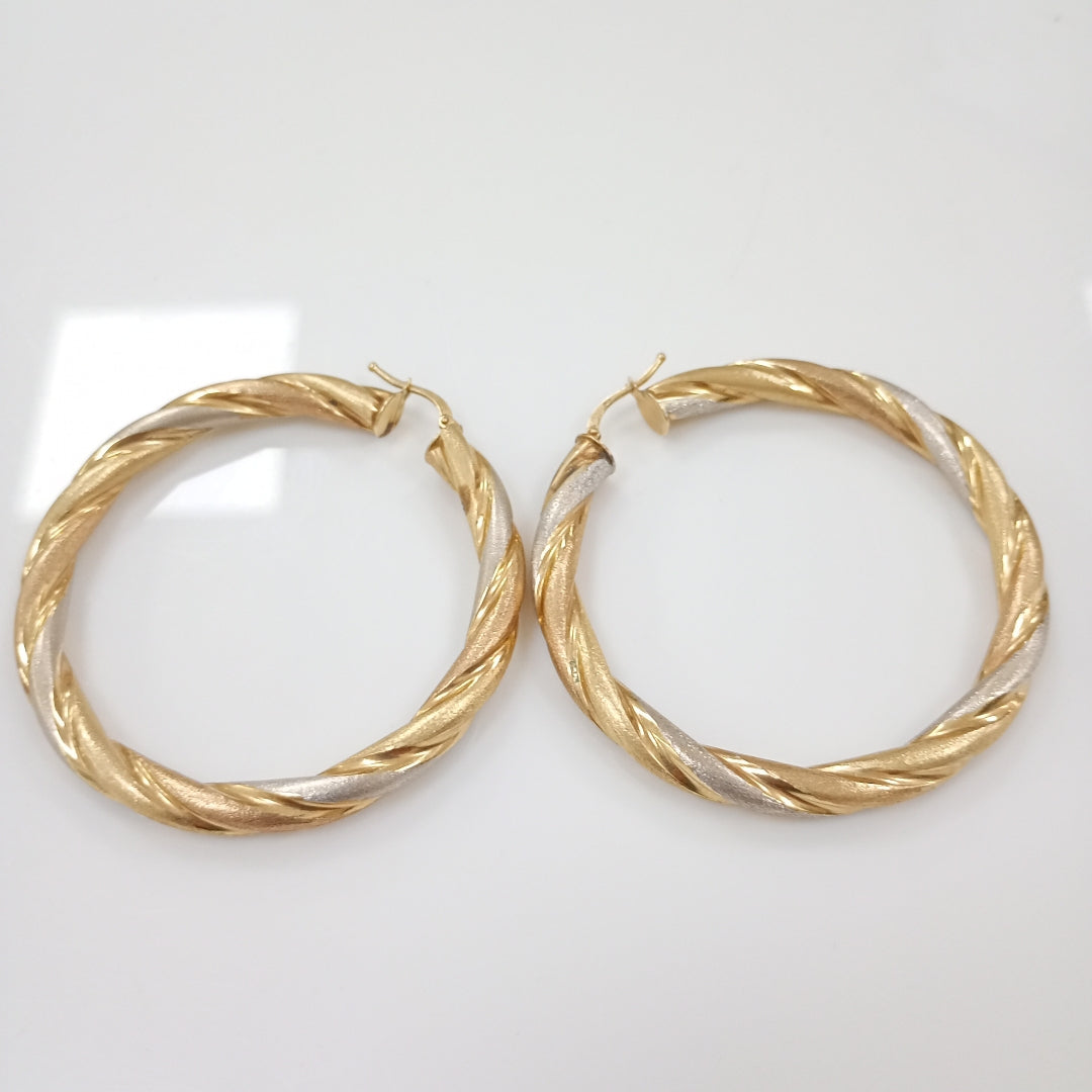 ARRACADAS PAR ORO COMBINADO 14 K 10,60 GRMS (SEMINUEVO)