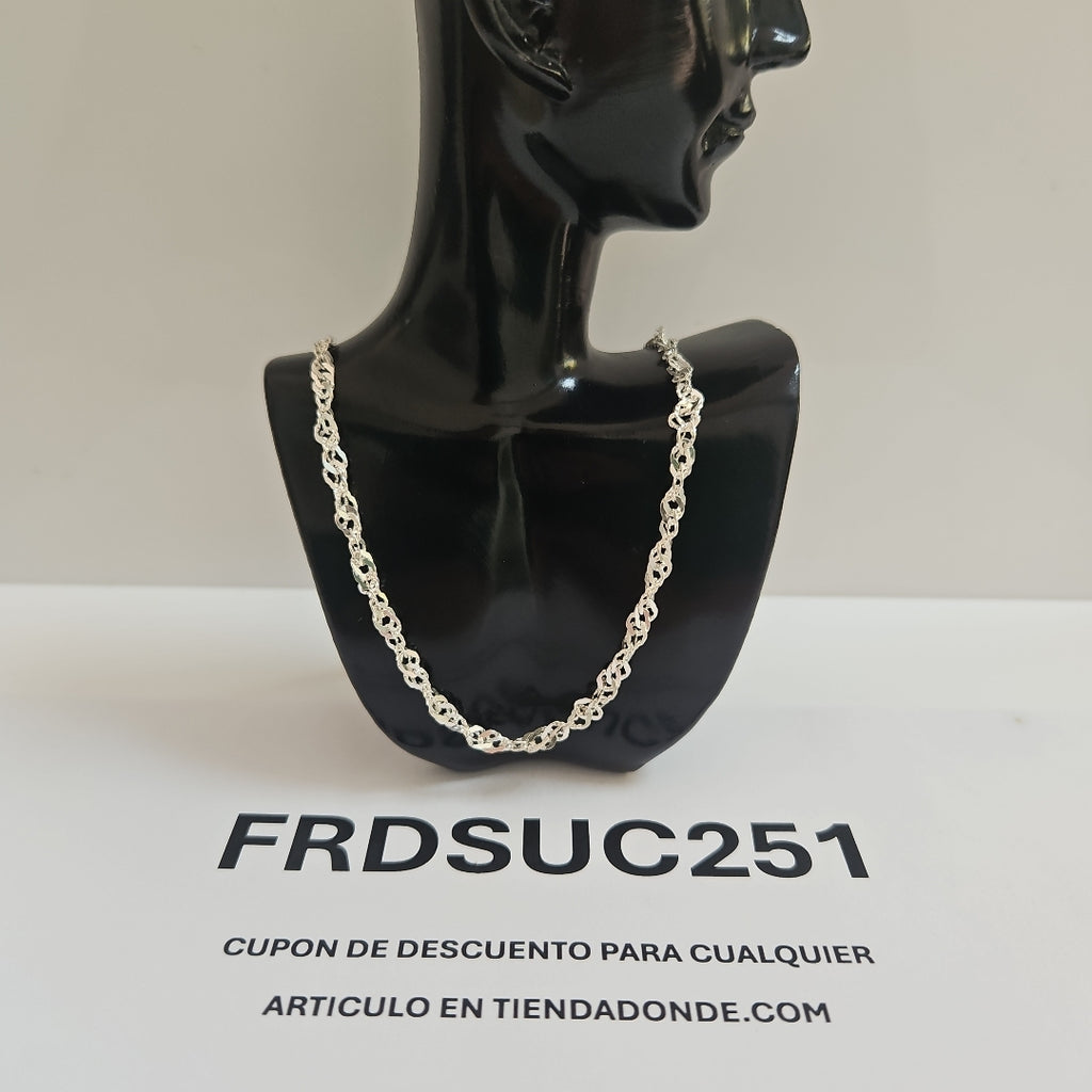 CADENA TEJIDO MEDIO TORZAL PLATA .925 55 CM 6.1 GR (NUEVO)